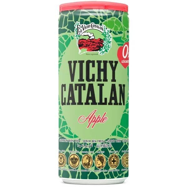 Agua con gas sabor manzana VICHY lata 33 cl - 1 ud - Imagen del producto en Findit
