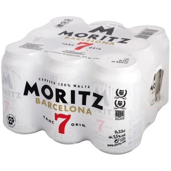 Cerveza MORITZ 7, pack 9 latas 33 cl - 0.33 l - Imagen del producto en Findit