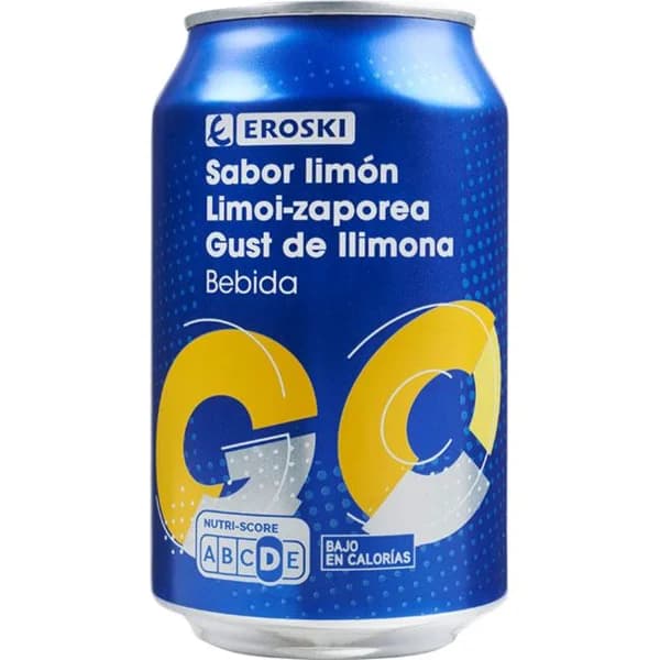 Bebida isotónica sabor limón EROSKI, lata 33 cl - 1 ud - Imagen del producto en Findit