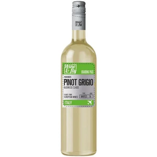 Vino blanco Pinot Grigio de Italia WINE&FLY, botella 75 cl - 1 ud - Imagen del producto en Findit