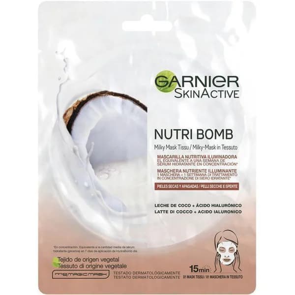 Mascarilla tissu iluminadora nutri bomb SKIN ACTIVE, pack 1 ud - 1 ud - Imagen del producto en Findit