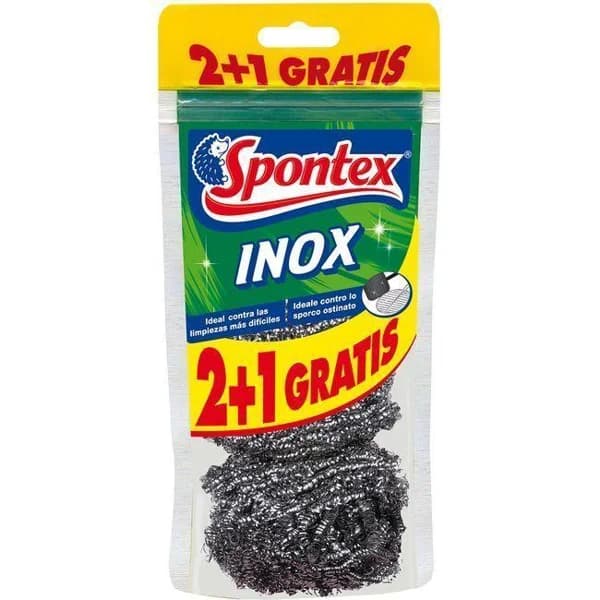 Estropajo inoxidable SPONTEX, pack 2+1 unid. - 1 ud - Imagen del producto en Findit