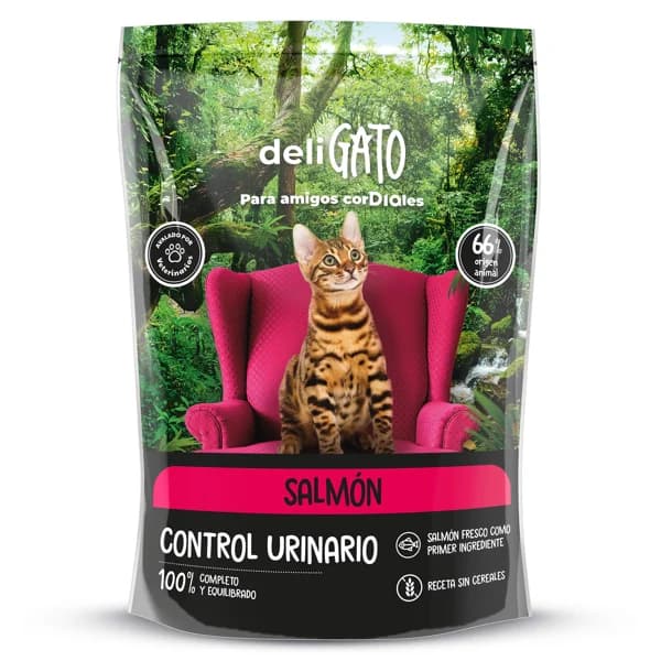 Alimento para gatos de salmón control urinario Deligato Dia bolsa 800 g - 0.8 kg - Imagen del producto en Findit