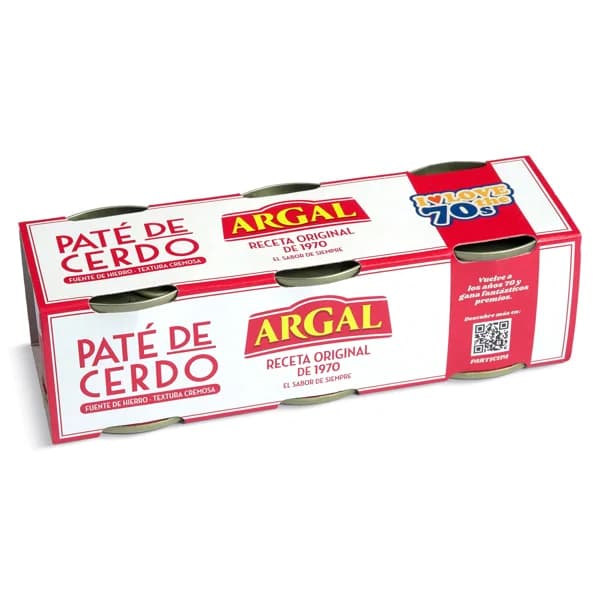 Paté de cerdo original Argal lata 3 x 83 g - 0.25 kg - Imagen del producto en Findit