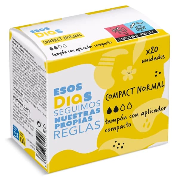 Tampón con aplicador compact normal Esos Dias caja 20 unidades - 19.62 ud - Imagen del producto en Findit