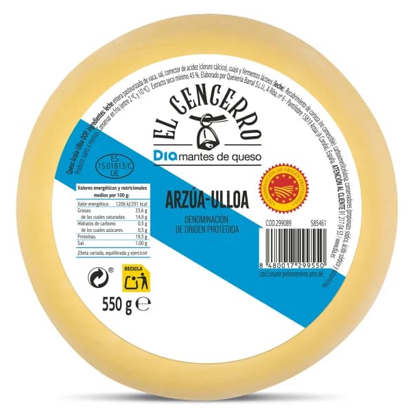 Queso Arzúa Ulloa D.O.P. El Cencerro de Dia 550 g - 0.55 kg - Imagen del producto en Findit