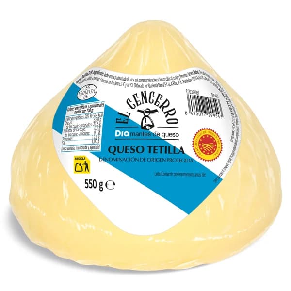Queso Tetilla D.O.P. El Cencerro de Dia 550 g - 0.55 kg - Imagen del producto en Findit