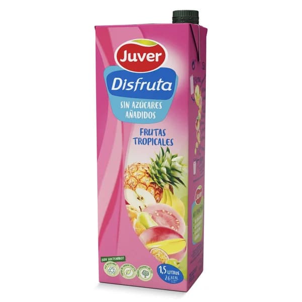 Bebida de zumo de frutas tropicales sin azúcares añadidos Juver brik 1.5 l - 1.5 l - Imagen del producto en Findit