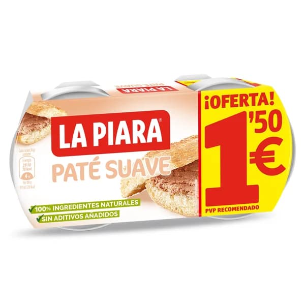Paté suave La piara pack 2 x 75 g - 0.15 kg - Imagen del producto en Findit