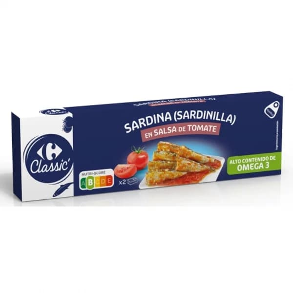 Sardinillas con tomate Classic Carrefour pack de 2 unidades de 65 g. - 0.13 kg - Imagen del producto en Findit