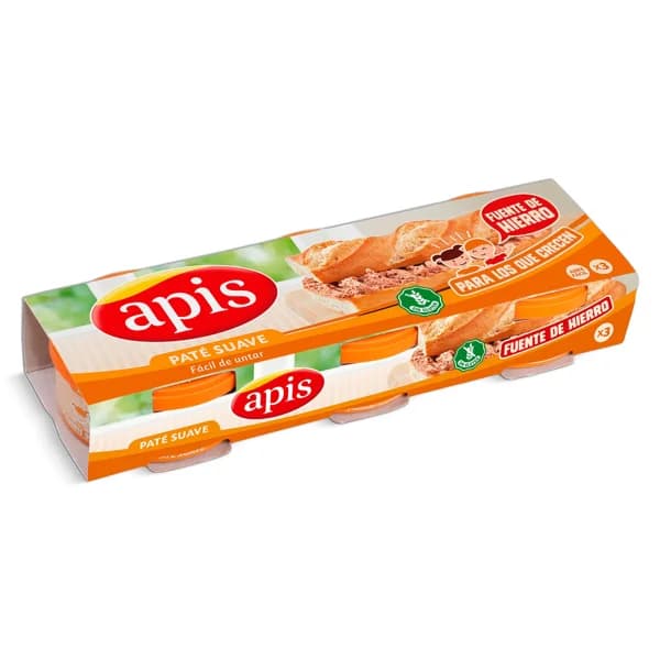 Paté de hígado de cerdo suave Apis lata 3 x 80 g - 0.24 kg - Imagen del producto en Findit