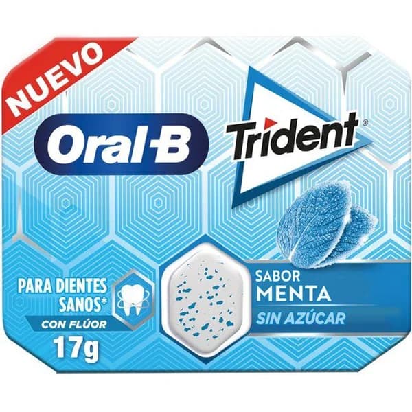 Chicle de menta TRIDENT Oral-B, paquete 17 g - 1 ud - Imagen del producto en Findit