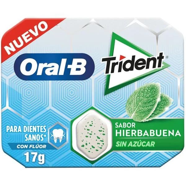 Chicle de hierbabuena TRIDENT Oral-B, paquete 17 g - 1 ud - Imagen del producto en Findit