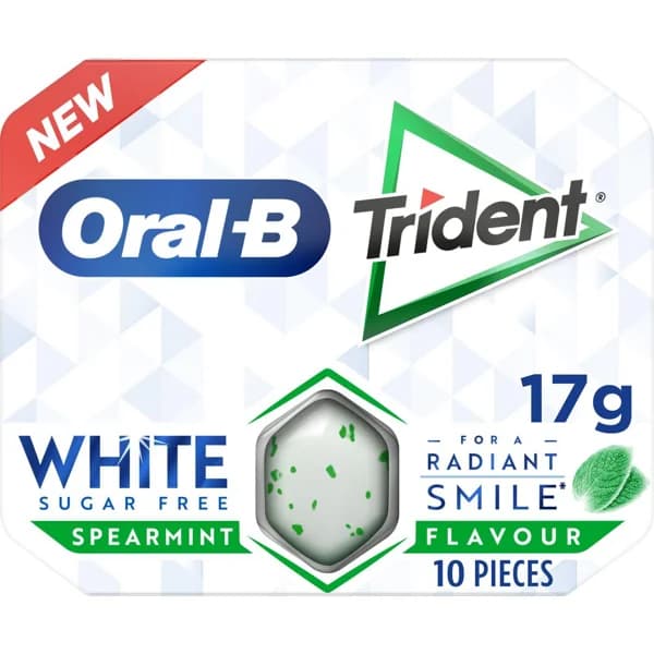 Chicle de hierbabuena TRIDENT ORAL-B WHITE, paquete 17 g - 1 ud - Imagen del producto en Findit