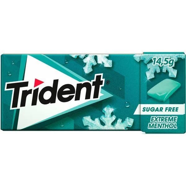 Chicle en gragea extreme menthol Lc TRIDENT, paquete 14 g - 1 ud - Imagen del producto en Findit
