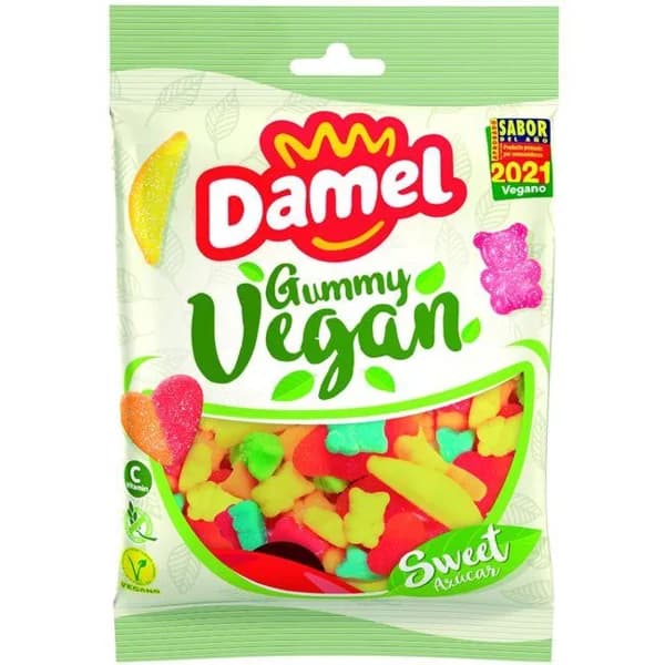 Surtido gummy vegan con azúcar DAMEL, bolsa 110 g - 1 ud - Imagen del producto en Findit