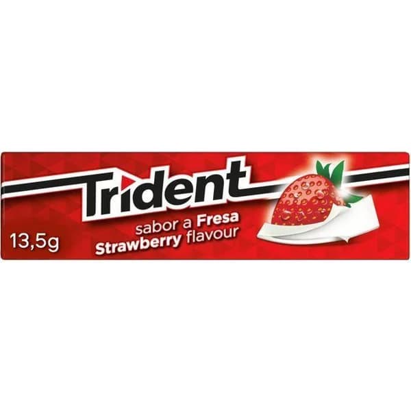 Chicle de fresa Lc TRIDENT, paquete 14 g - 1 ud - Imagen del producto en Findit