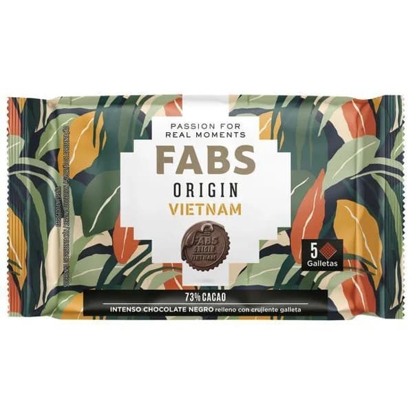 Galleta con chocolate origen vietnamita FABS, 1 ud, 44 g - 1 ud - Imagen del producto en Findit