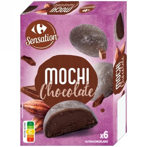 Helado mochi de chocolate Carrefour Sensation 6 ud. - 6.06 ud - Imagen del producto en Findit