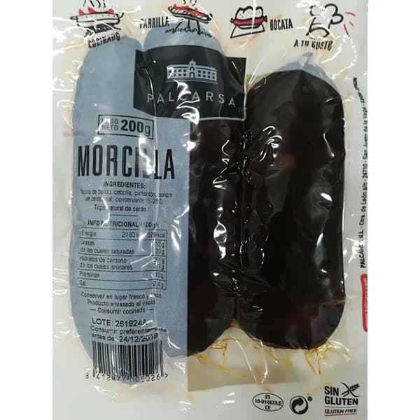 Morcilla PALCARSA, pieza 200 g - 1 ud - Imagen del producto en Findit