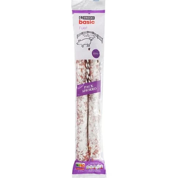 Fuet extra EROSKI BASIC, pack 2 uds - 1 ud - Imagen del producto en Findit
