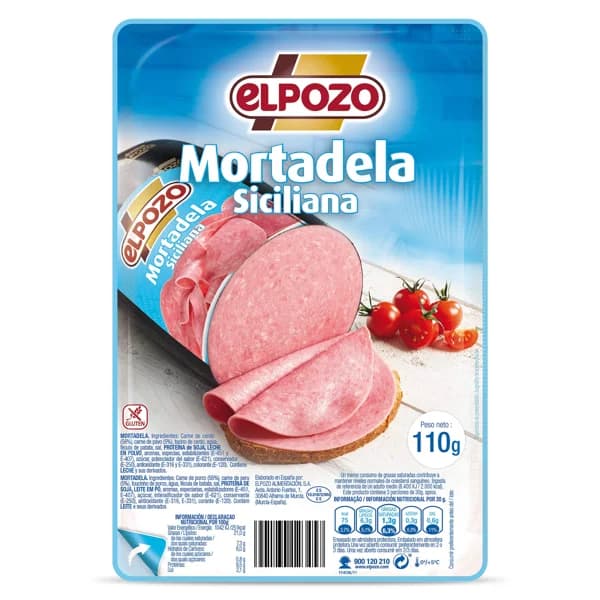 Mortadela Siciliana Elpozo sobre 100 g - 0.1 kg - Imagen del producto en Findit