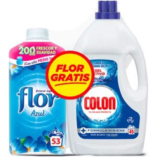 Detergente Líquido Gel Activo+Flor Gratis - 45.41 ud - Imagen del producto en Findit