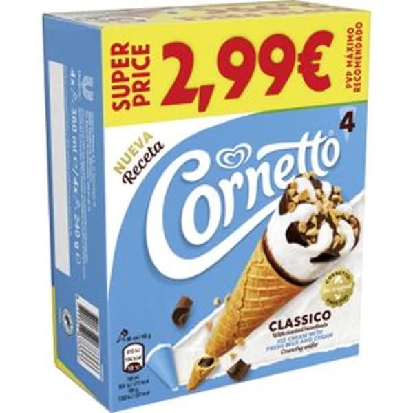 Cornetto Classico pack de 4 unidades - 0.24 kg - Imagen del producto en Findit