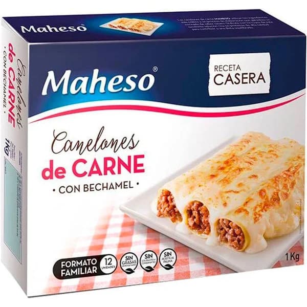 Canelones de carne MAHESO, caja 1kg - 1 ud - Imagen del producto en Findit