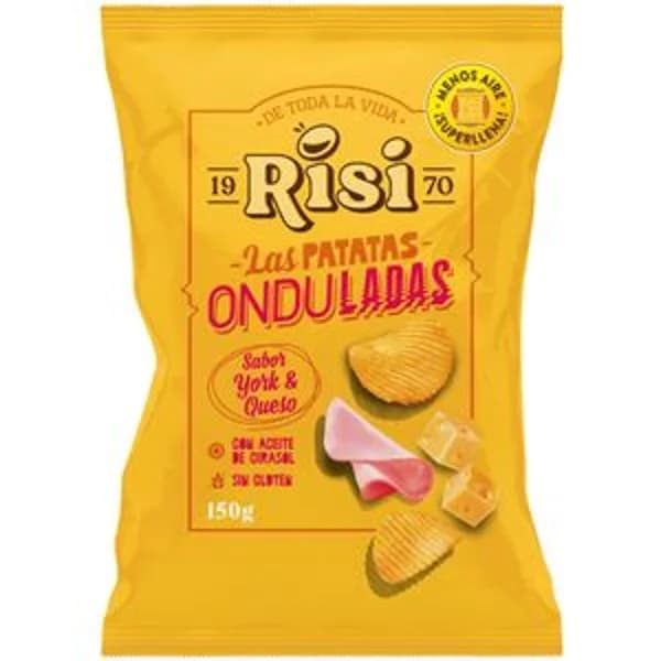 Patatas onduladas sabor york y queso 150 g - 0.15 kg - Imagen del producto en Findit