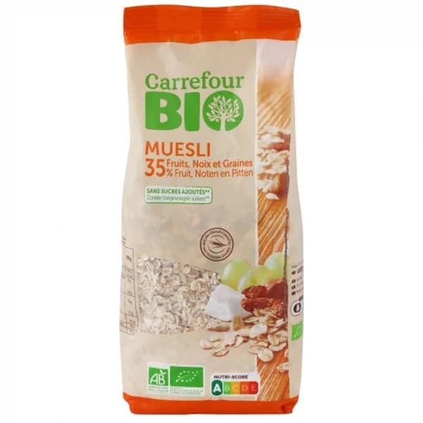 Muesli 35% frutas ecológico Carrefour Bio 500 g. - 0.5 kg - Imagen del producto en Findit