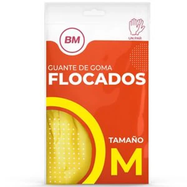 Guantes de goma flocados talla M 1 par - 1 ud - Imagen del producto en Findit