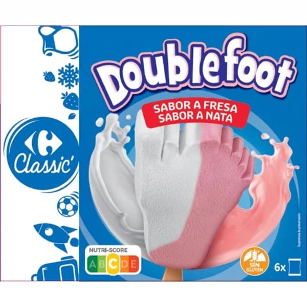 Helado de fresa y nata Carrefour Classic' sin gluten 6 ud. - 5.98 ud - Imagen del producto en Findit