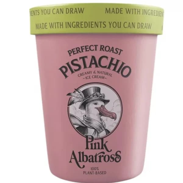 Helado de pistacho tostado Pink Albatross sin gluten 480 ml - 0.35 kg - Imagen del producto en Findit