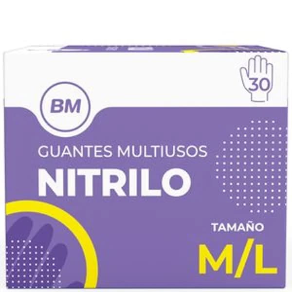 Guantes desechables nitrilo talla M/L 30 unidades - 1 ud - Imagen del producto en Findit