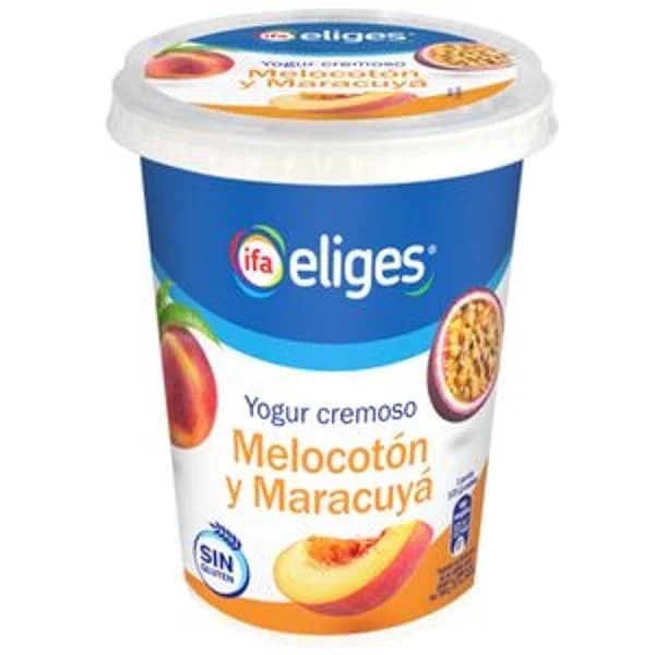 Yogur cremoso sabor melocotón y maracuyá 500 g - 0.5 kg - Imagen del producto en Findit