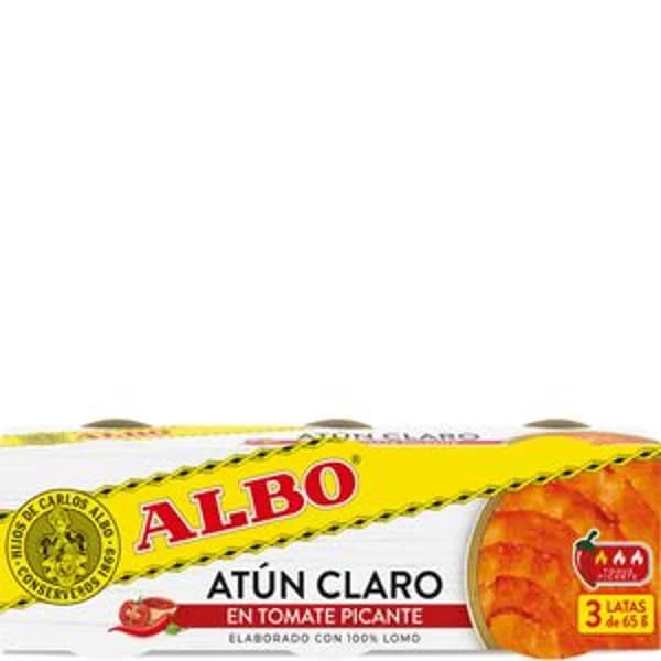 Atún claro en tomate picante 3x65 g - 0.14 kg - Imagen del producto en Findit