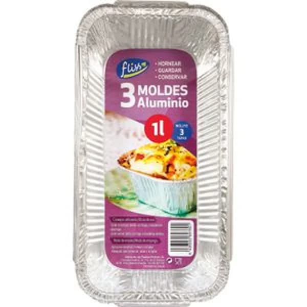 Molde Aluminio Rectangular, 1 L - 2.99 ud - Imagen del producto en Findit