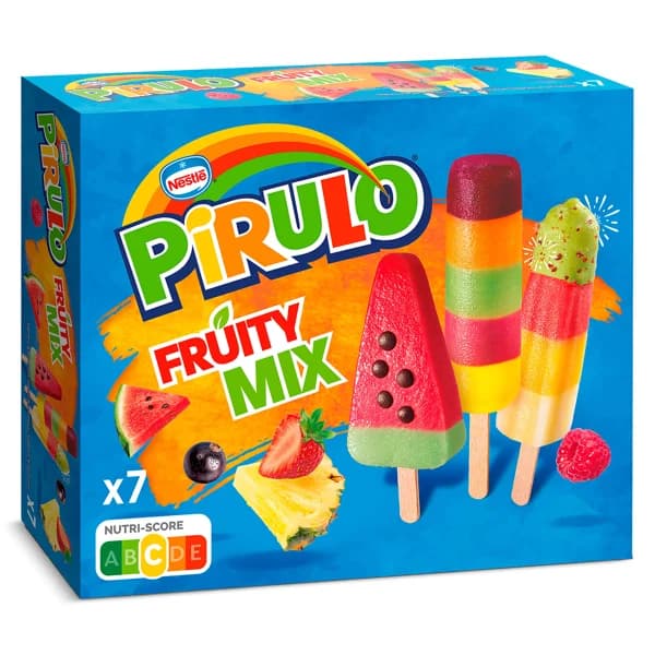 Helado pirulo fruity mix 7 unidades Nestlé caja 408 g - 0.41 ud - Imagen del producto en Findit