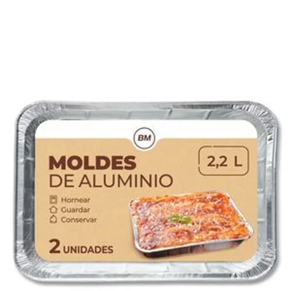 Molde de aluminio 2,2 l 2 unidades - 1.99 ud - Imagen del producto en Findit