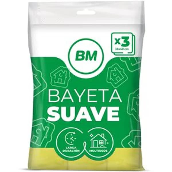 Bayeta amarilla bolsa 3 unidades - 3.06 ud - Imagen del producto en Findit