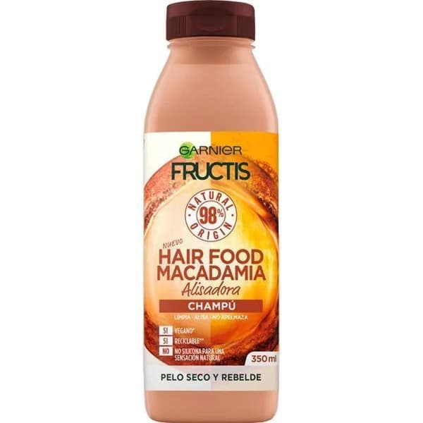 Champú alisado Hair food macadamia FRUCTIS, bote 350 ml - 1 ud - Imagen del producto en Findit