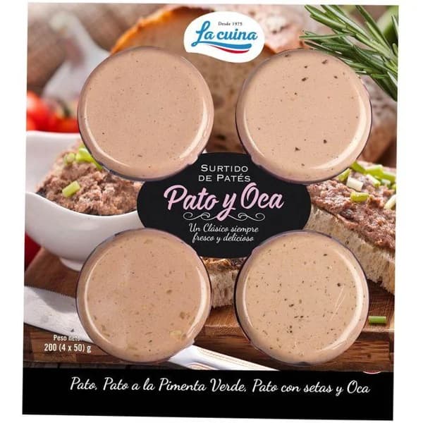 Tabla de paté de pato-oca LA CUINA, pack 4x50 g - 1 ud - Imagen del producto en Findit