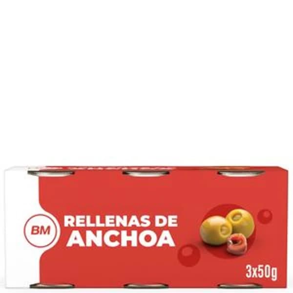 Aceituna rellena de anchoa 3x120 g - 1 ud - Imagen del producto en Findit