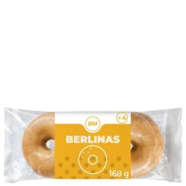 Berlinas con azúcar 4 unidades 168 g - 0.17 kg - Imagen del producto en Findit