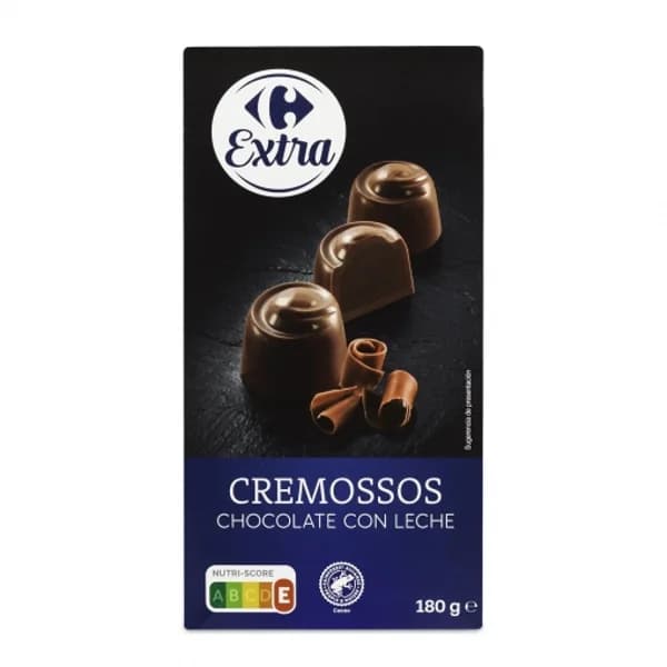 Bombones de chocolate con leche Cremossos Carrefour Extra 180 g. - 0.18 kg - Imagen del producto en Findit
