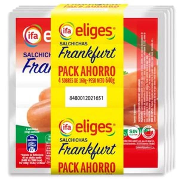 Salchicha frankfurt 4x160 g - 0.64 kg - Imagen del producto en Findit