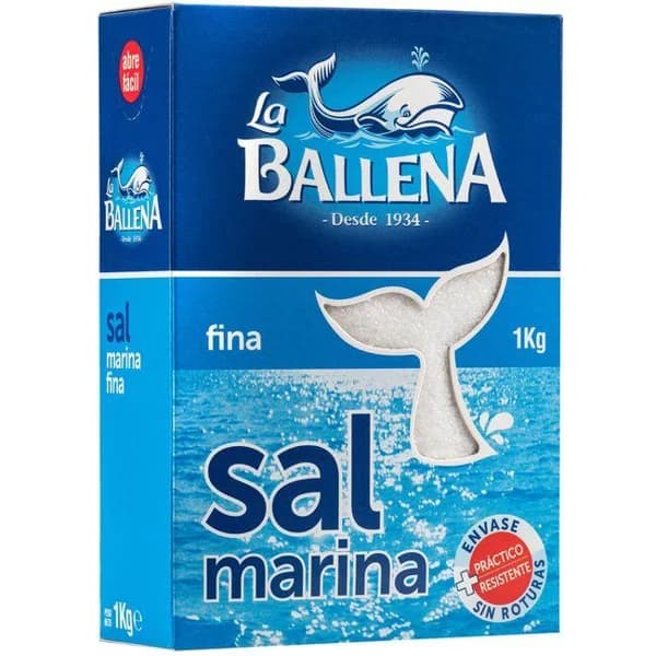 Sal marina fina LA BALLENA, paquete 1 kg - 1 kg - Imagen del producto en Findit