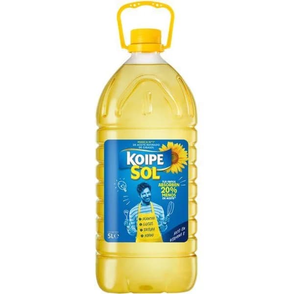 Aceite de girasol KOIPESOL, garrafa 5 litros - 5 l - Imagen del producto en Findit