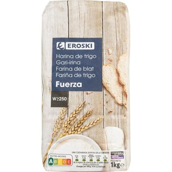 Harina de fuerza EROSKI, paquete 1 kg - 1 kg - Imagen del producto en Findit